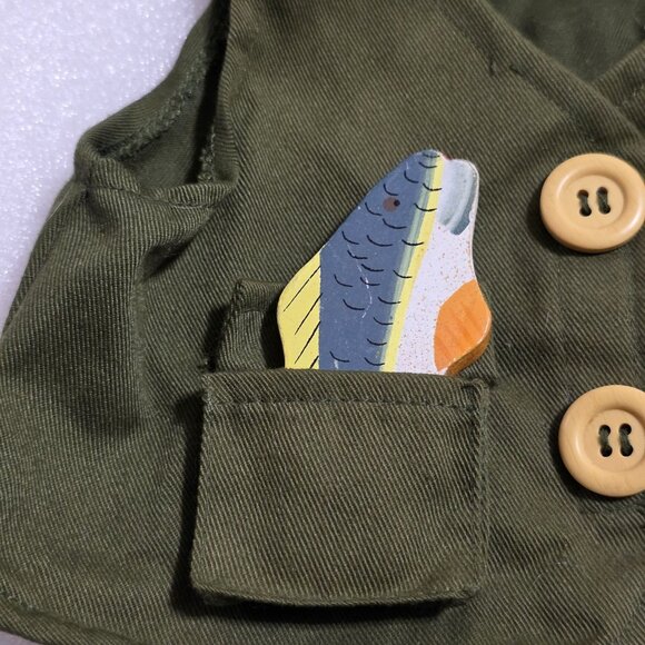 Build-a-Bear Green Fishing Vest & Hat Fisherman Outfit Set - Picture 2 of 6